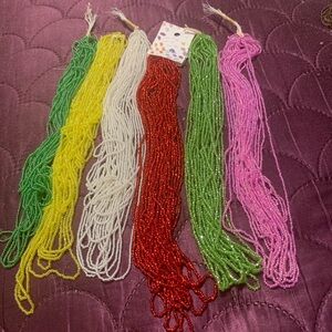Glass Seed Beads/ 6 colors/ 6 hanks/#5